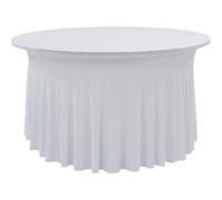 vidaXL 2X Nappe Élastique de Table avec Jupon 150x74 cm Blanc Décoration Table