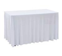 Nappes élastiques de table avec jupon 2 pcs 183x76x74cm Blanc