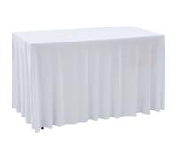 vidaXL Nappes élastiques de table avec jupon 2 pcs 243x76x74cm Blanc
