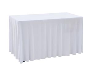 vidaXL Nappes ¿¿lastiques de table avec jupon 2 pcs 243x76x74cm Blanc