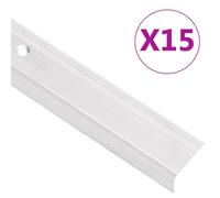 vidaXL Nez de marche en L aluminium 100 cm 15 pièces argenté 146760