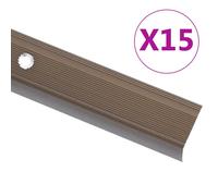 vidaXL Nez de marche forme en L 15 pcs aluminium 100 cm marron
