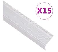 vidaXL Nez de marche forme en L 15 pcs aluminium 90 cm argenté
