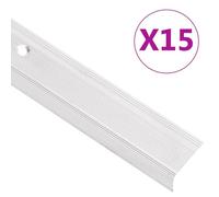 vidaXL Nez de marche Forme en L Aluminium 15 pcs 90 cm Argenté