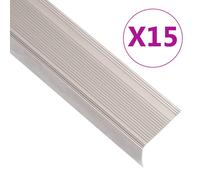 vidaXL Nez de marche forme en L 15 pcs aluminium 90 cm champagne