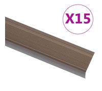 vidaXL Nez de marche forme en L 15 pcs aluminium 90 cm marron