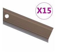vidaXL Nez de marche en L aluminium 15 pcs 90 cm Marron
