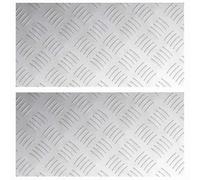 vidaXL Nez de Marche Rectangulaire 2 pcs Argenté 40 x 20 cm Aluminium, Tapis antidérapants Modernes pour escaliers, Style Checkered, sécurité à la Maison, intérieur et extérieur