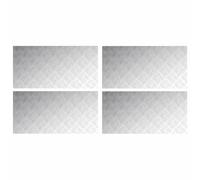 vidaXL Nez de Marche Rectangulaire 4 pcs Argenté 100 x 50 cm Aluminium, Salon, marches Modernes, Tapis de sécurité en Damier durables, protecteurs Anti-Glisse pour Un Usage intérieur et extérieur