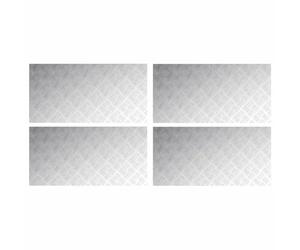 vidaXL Nez de Marche Rectangulaire 4 pcs Argenté 100 x 50 cm Aluminium, Tapis antidérapants Modernes pour escaliers, Style Checkered, sécurité à la Maison, intérieur et extérieur