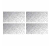 vidaXL Nez de Marche Rectangulaire 4 pcs Argenté 40 x 20 cm Aluminium, Salon, marches Modernes, Tapis de sécurité en Damier durables, protecteurs Anti-Glisse pour Un Usage intérieur et extérieur