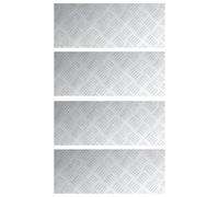 vidaXL Nez de Marche Rectangulaire 4 pcs Argenté 50 x 20 cm Aluminium, Salon, marches Modernes, Tapis de sécurité en Damier durables, protecteurs Anti-Glisse pour Un Usage intérieur et extérieur