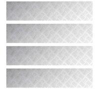 vidaXL Nez de Marche Rectangulaire 4 pcs Argenté 90 x 20 cm Aluminium, Salon, marches Modernes, Tapis de sécurité en Damier durables, protecteurs Anti-Glisse pour Un Usage intérieur et extérieur