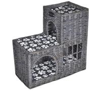 vidaXL Niche d'arbre à chat avec griffoir et coussin Château saule Niche de chat 170226