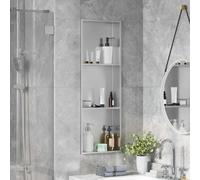 vidaXL Niche de Douche Argent 90 x 30 x 9.5 cm Acier inoxydable