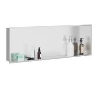 vidaXL Niche de Douche Argenté 90 x 30 x 9,5 cm Acier Inoxydable, Design de Salle de Bain Moderne, Niche de Douche rectangulaire, unitée de Rangement Durable, étagère Minimaliste