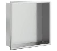 vidaXL Niche de douche 32x32x9 cm acier inoxydable argenté brossé étagère intégrée