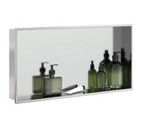 vidaXL Niche de douche argenté brossé en acier inoxydable 62x32x9 cm, étagère intégrée
