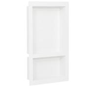 vidaXL Niche de douche avec 2 compartiments Blanc brillant 41x69x9 cm