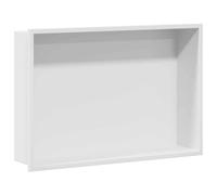 vidaXL Niche de Douche Blanc 45 x 30 x 9.5 cm Acier Inoxydable, Rangement Moderne pour Salle de Bain, Niche rectangulaire étanche, Un Accessoire pour Une Organisation stylée