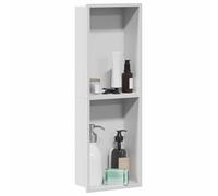 vidaXL Niche de Douche Blanc 60 x 20 x 9,5 cm Acier Inoxydable, Rangement Moderne pour Salle de Bain, Niche rectangulaire pour Douche, étagère Acier INOX, Accessoires Pratiques, Gain de Place