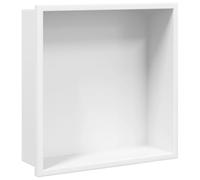 vidaXL Niche de douche murale blanc mat 32x32x9 cm acier inoxydable étagère intégrée