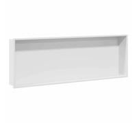 vidaXL Niche de Douche en INOX Blanche Mate 90 x 30 x 9,5 cm, Rangement étanche, Design rectangulaire Moderne, Gain de Place pour Organiser ta Salle de Bain, Accessoire stylé pour douches