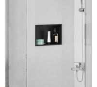 vidaXL Niche de Douche Noir 30 x 20 x 9.5 cm Acier inoxydable