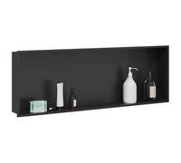 vidaXL Niche de douche 90 x 30 x 9,5 cm Noir – Acier inoxydable, design minimaliste