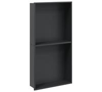 vidaXL Niche de douche 32x62x9 cm noir mat acier inoxydable