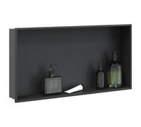 vidaXL Niche de douche noir mat 62x32x9 cm acier inoxydable