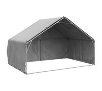 vidaXL Chenil d'extérieur pour chiens Housse 3x2x1,9 m Acier galvanisé, grande, couverte