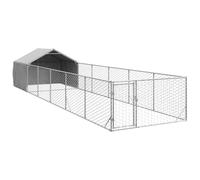 vidaXL Niche d'extérieur pour Chien enclos 8x2x1,5 m Acier galvanisé