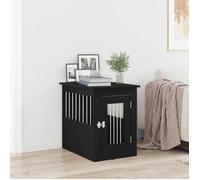 vidaXL Meuble pour cage à chien 2 en 1 chêne noir Bois d'ingénierie 45x62x59 cm porte verrouillable