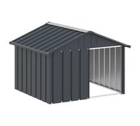 Niche pour Chien Anthracite 116,5x103x81,5 cm Acier galvanisé