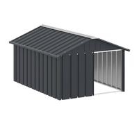 vidaXL Niche pour Chien Anthracite 116,5x153x81,5 cm Acier galvanisé