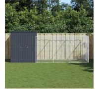 vidaXL Niche pour chien avec cour anthracite 165x455x181 cm