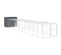 Vidaxl Niche Pour Chien Avec Cour Anthracite 214x1273x181 Cm Gris