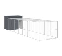 Vidaxl Niche Pour Chien Avec Cour Anthracite 214x865x181 Cm Gris