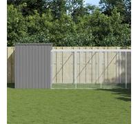 Niche pour chien avec cour gris clair 214x661x181 cm, cage pour chien, abri pour chien, maison pour animaux, cages 3189139
