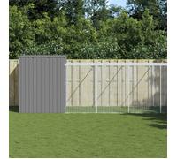 Vidaxl Niche Pour Chien Avec Cour Gris Clair 214x661x181 Cm Gris