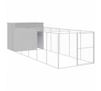 Vidaxl Niche Pour Chien Avec Cour Gris Clair 214x661x181 Cm Gris