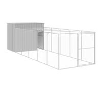 Vidaxl Niche Pour Chien Avec Cour Gris Clair 214x661x181 Cm Gris