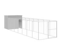 Vidaxl Niche Pour Chien Avec Cour Gris Clair 214x865x181 Cm Gris