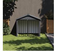 Niche pour Chien avec Toit, Abri pour Chien avec Loquet, Cage pour Animaux de Compagnie, Maison d'Extérieur Patio, Noir 117x103x102 cm Acier