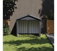 Niche pour Chien avec Toit, Abri pour Chien avec Loquet, Cage pour Animaux de Compagnie, Maison d'Extérieur Patio, Noir 117x103x102 cm Acier