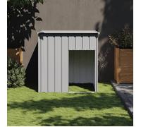 vidaXL Niche pour chien 172356 avec toit, acier galvanisé 110 x 103 x 109 cm Gris clair