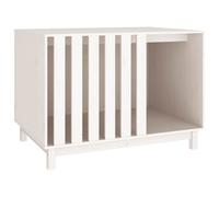Vidaxl Niche Pour Chien Blanc 100x70x72 Cm Bois De Pin Massif