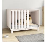 vidaXL Niche pour chien Blanc 100x70x72 cm Bois de pin massif 822492