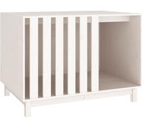 Vidaxl Niche Pour Chien Blanc 100x70x72 Cm Bois De Pin Massif